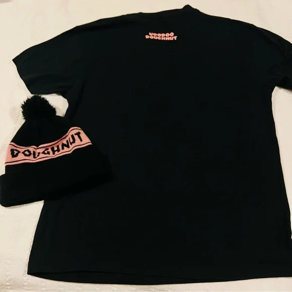 VOODOO DOUGHNUTS 2-4-1 Black Beanie + Shirt - Picture 2 of 2